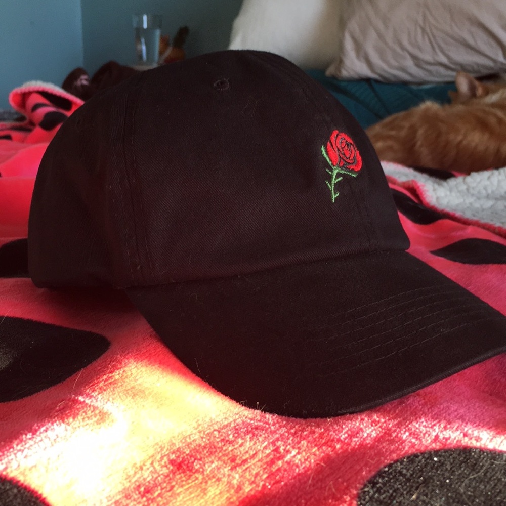 Rose Embroidered Dad Hat